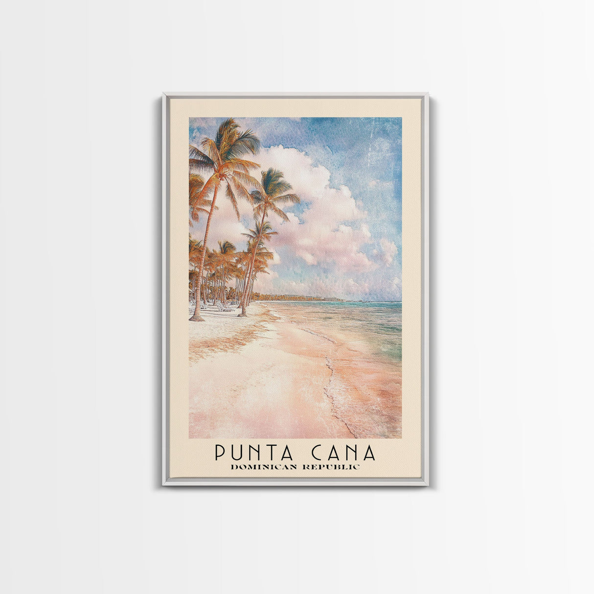 Punta Cana, Dominican Republic Watercolor Beach Print, Vacation Gift, Dominican Republic Wall Art, Beach Painting, Beach Decor, Beach Painting