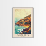 Punta Mita, Mexico Watercolor Print, Vacation Gift, Mexico Wall Art, Beach Painting, Beach Decor, Large Wall Art, Wood Frame Art