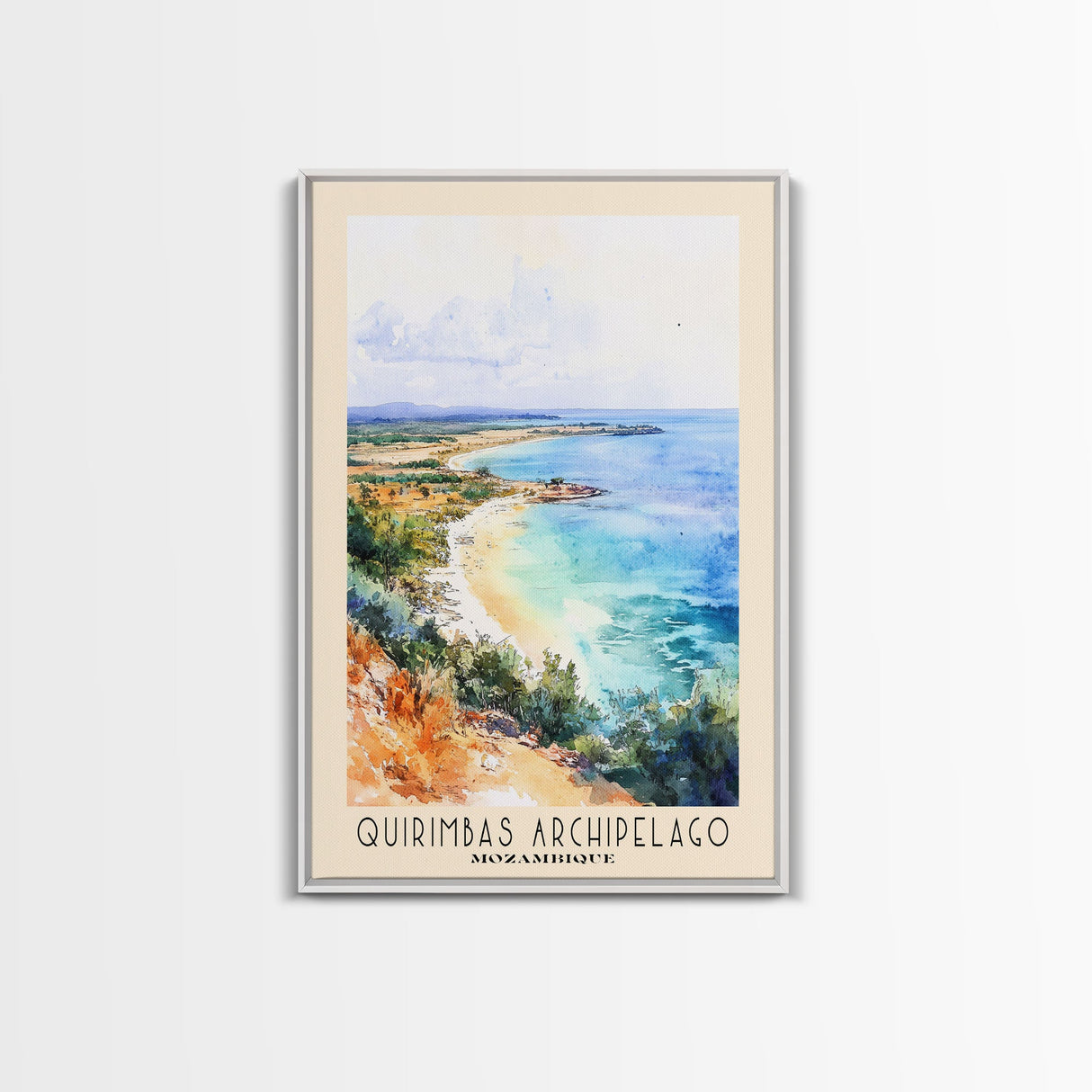 Quirimbas Archipelago, Mozambique Watercolor Beach Print, Vacation Gift, Mozambique Wall Art, Beach Painting, Beach Decor, Beach Painting