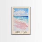 Radio Beach, Bahamas Watercolor Print, Vacation Gift, Bahamas Wall Art, Beach Painting, Beach Decor, Large Wall Art, Wood Frame Art