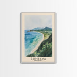 Sumbawa, Indonesia Watercolor Beach Print, Vacation Gift, Indonesia Wall Art, Beach Painting, Beach Decor, Beach Painting