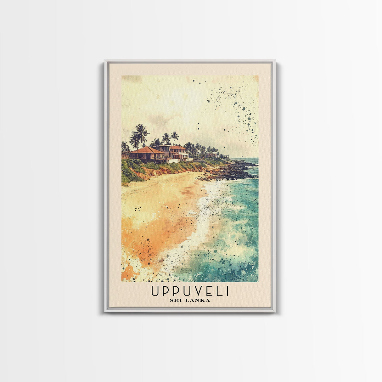 Uppuveli, Sri Lanka Watercolor Beach Print, Vacation Gift, Sri Lanka Wall Art, Beach Painting, Beach Decor, Beach Painting