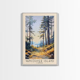 Vancouver Island, Canada Watercolor Beach Print, Vacation Gift, Canada Wall Art, Framed Canvas Print, Framed Beach Painting