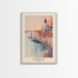 Venice, Italy Watercolor Beach Print, Vacation Gift, Italy Wall Art, Framed Canvas Print, Framed Beach Painting