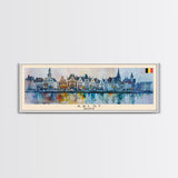 Aalst Belgium Travel Art, City Art, Framed Canvas Print or Metal Wall Art, Europe Travel Poster, Panoramic Wall Art, Extra Wide Wall Art