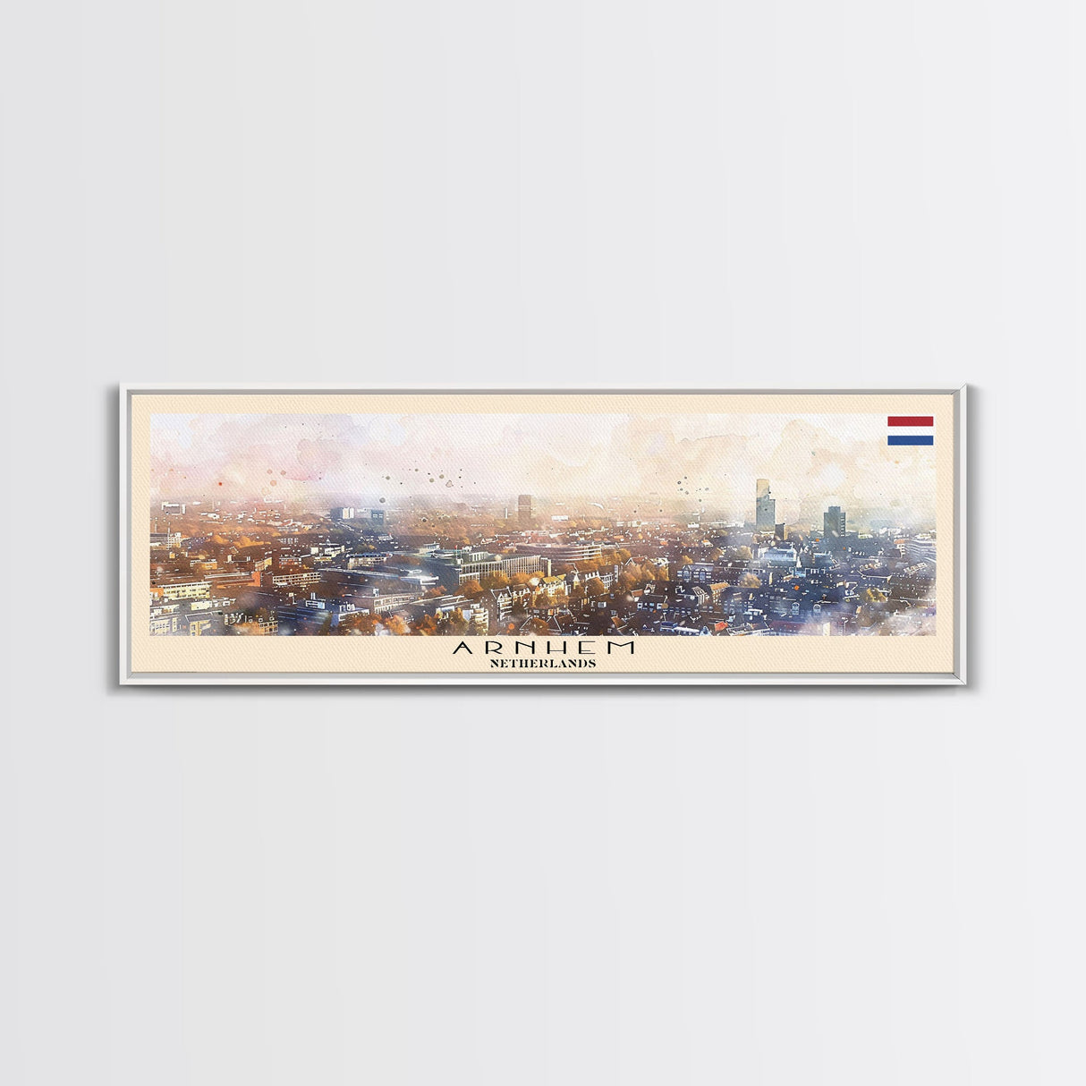 Arnhem Netherlands Wall Art, Panoramic Travel Poster, Panoramic Framed Canvas Print, City Wall Art, Wall Hanging Home Decor, Travel Art