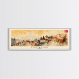 Eskisehir Turkey Panoramic Travel Poster, Framed Canvas Print or Metal Wall Art, Travel Art, Home Decor, Panoramic Painting, Midcentury Art