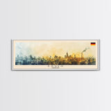 Essen Germany Travel Print Wall Art, Panoramic City Art, Travel Art, Wall Decor, Vacation Gift, Framed Canvas Print Or Metal Art