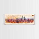 Frankfurt Germany Travel Print Wall Art, Panoramic City Art, Travel Art, Wall Decor, Vacation Gift, Framed Canvas Print Or Metal Art