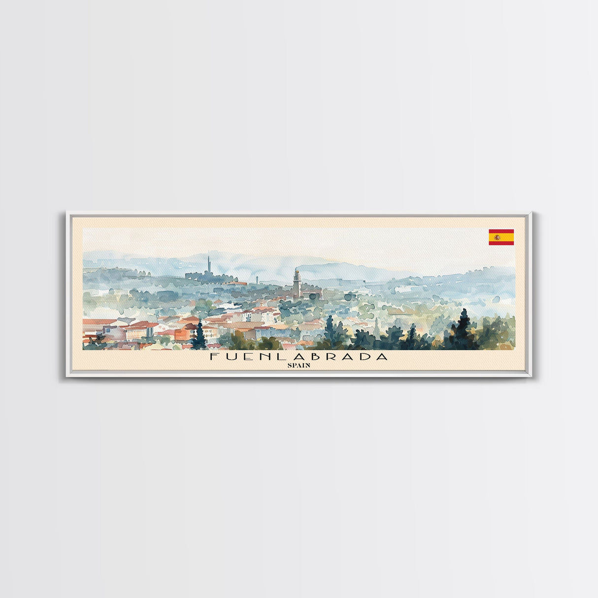 Fuenlabrada Spain Wall Art, Panoramic Travel Poster, Panoramic Framed Canvas Print, City Wall Art, Wall Hanging Home Decor, Travel Art