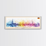 Halle Saale Germany Wall Art, Panoramic Travel Poster, Panoramic Framed Canvas Print, City Wall Art, Wall Hanging Home Decor, Travel Art