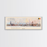 Hasselt Belgium Wall Art, Panoramic Travel Poster, Panoramic Framed Canvas Print, City Wall Art, Wall Hanging Home Decor, Travel Art