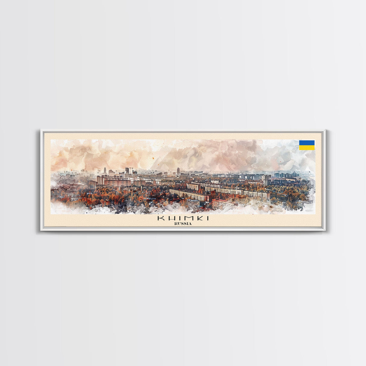 Khimki Russia Travel Print Wall Art, Panoramic City Art, Travel Art, Wall Decor, Vacation Gift, Framed Canvas Print Or Metal Art