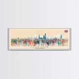 Leicester United Kingdom Travel Print Wall Art, Panoramic City Art, Travel Art, Wall Decor, Vacation Gift, Framed Canvas Print Or Metal Art