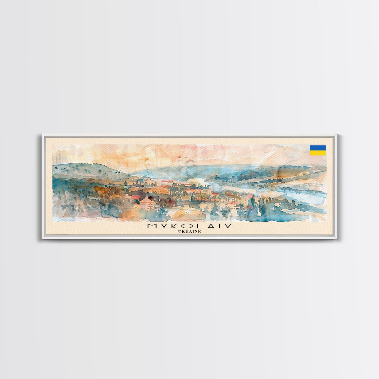 Mykolaiv Ukraine Wall Art, Panoramic Travel Poster, Panoramic Framed Canvas Print, City Wall Art, Wall Hanging Home Decor, Travel Art