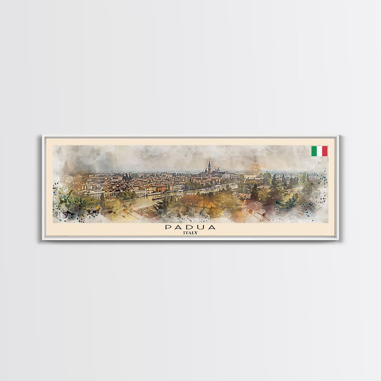 Padua Italy Wall Art, Panoramic Travel Poster, Panoramic Framed Canvas Print, City Wall Art, Wall Hanging Home Decor, Travel Art