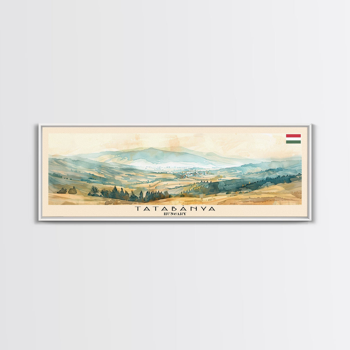 Tatabanya Hungary Travel Print Wall Art, Panoramic City Art, Travel Art, Wall Decor, Vacation Gift, Framed Canvas Print Or Metal Art