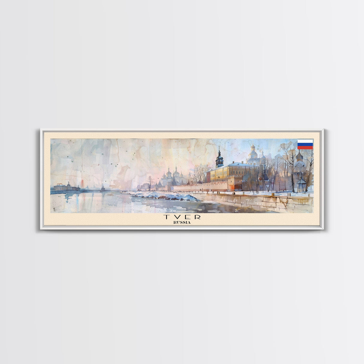 Tver Russia Travel Art, City Art, Framed Canvas Print or Metal Wall Art, Europe Travel Poster, Panoramic Wall Art, Extra Wide Wall Art