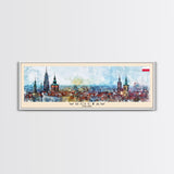 Wroclaw Poland Travel Print Wall Art, Panoramic City Art, Travel Art, Wall Decor, Vacation Gift, Framed Canvas Print Or Metal Art