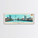 Dusseldorf Germany Travel Art, City Art, Framed Canvas Print or Metal Wall Art, Europe Travel Poster, Panoramic Wall Art, Extra Wide Wall Art