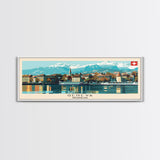 Geneva Switzerland Wall Art, Panoramic Travel Poster, Panoramic Framed Canvas Print, City Wall Art, Wall Hanging Home Decor, Travel Art