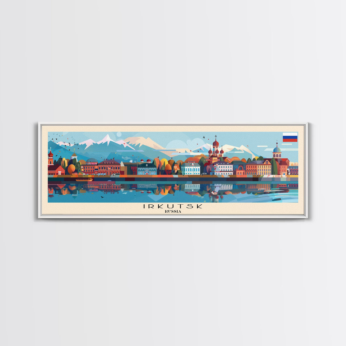 Irkutsk Russia Wall Art, Panoramic Travel Poster, Panoramic Framed Canvas Print, City Wall Art, Wall Hanging Home Decor, Travel Art