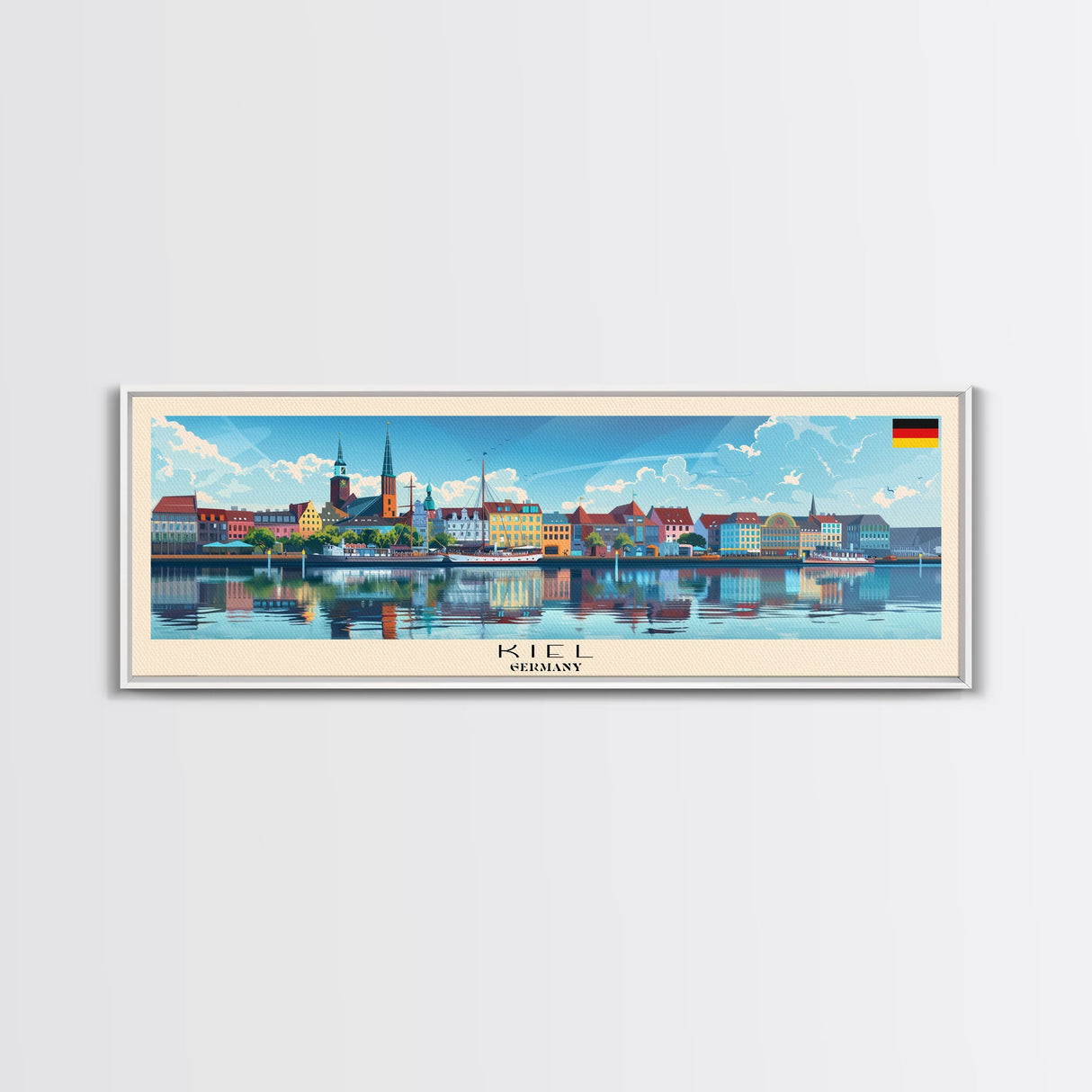 Kielce Poland Wall Art, Panoramic Travel Poster, Panoramic Framed Canvas Print, City Wall Art, Wall Hanging Home Decor, Travel Art