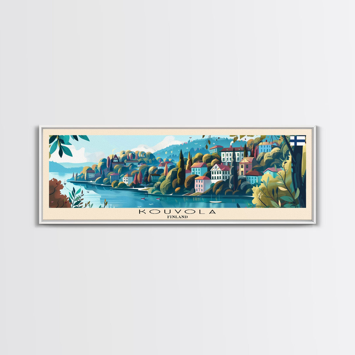 Kouvola Finland Wall Art, Panoramic Travel Poster, Panoramic Framed Canvas Print, City Wall Art, Wall Hanging Home Decor, Travel Art