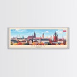 Krakow Poland Travel Art, City Art, Framed Canvas Print or Metal Wall Art, Europe Travel Poster, Panoramic Wall Art, Extra Wide Wall Art