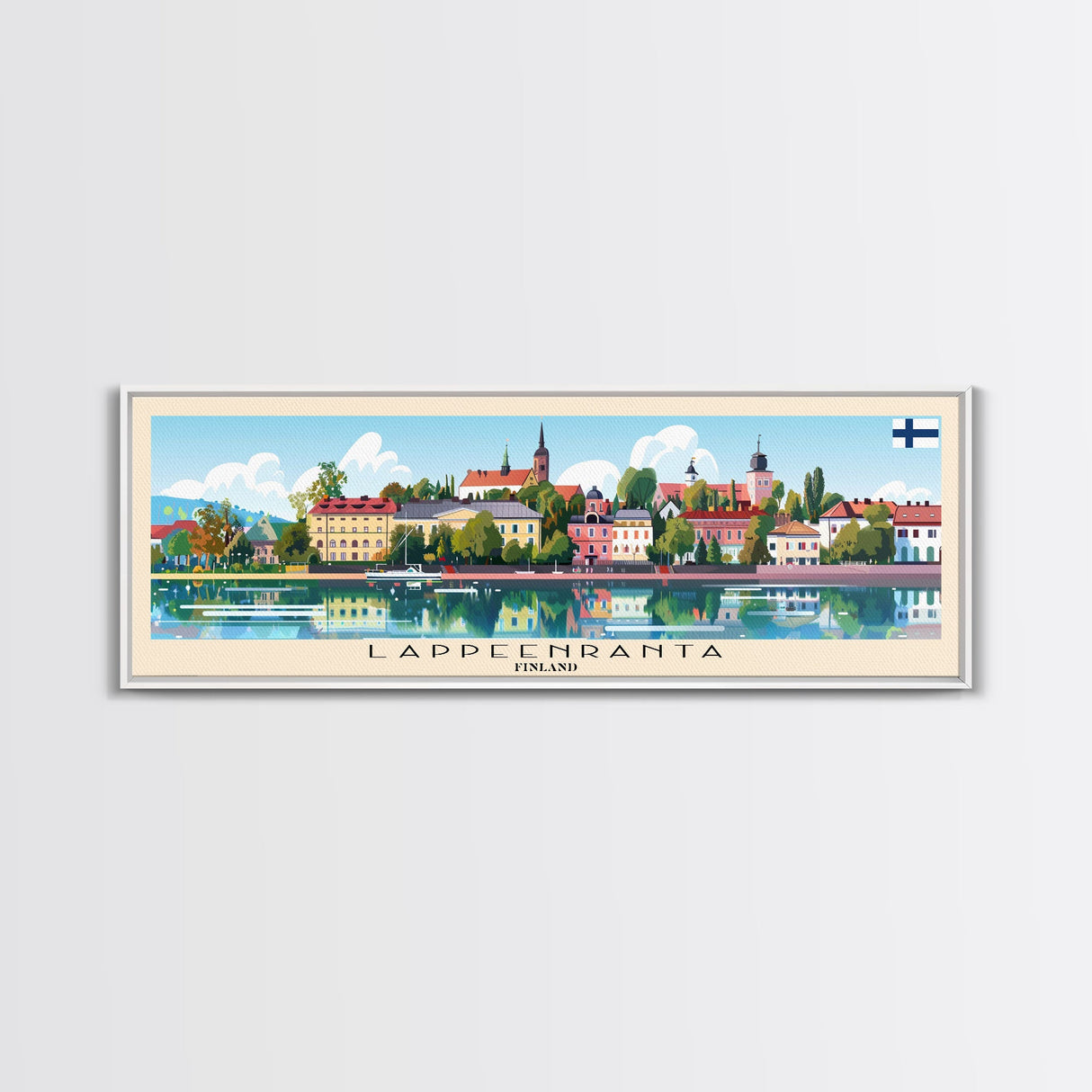 Lappeenranta Finland Wall Art, Panoramic Travel Poster, Panoramic Framed Canvas Print, City Wall Art, Wall Hanging Home Decor, Travel Art