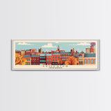 Leicester United Kingdom Travel Art, City Art, Framed Canvas Print or Metal Wall Art, Europe Travel Poster, Panoramic Wall Art, Extra Wide Wall Art