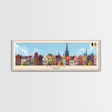 Leuven Belgium Travel Print Wall Art, Panoramic City Art, Travel Art, Wall Decor, Vacation Gift, Framed Canvas Print Or Metal Art