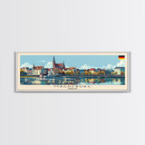 Magdeburg Germany Wall Art, Panoramic Travel Poster, Panoramic Framed Canvas Print, City Wall Art, Wall Hanging Home Decor, Travel Art