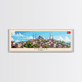 Manisa Turkey Wall Art, Panoramic Travel Poster, Panoramic Framed Canvas Print, City Wall Art, Wall Hanging Home Decor, Travel Art