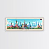 Moscow Russia Travel Print Wall Art, Panoramic City Art, Travel Art, Wall Decor, Vacation Gift, Framed Canvas Print Or Metal Art