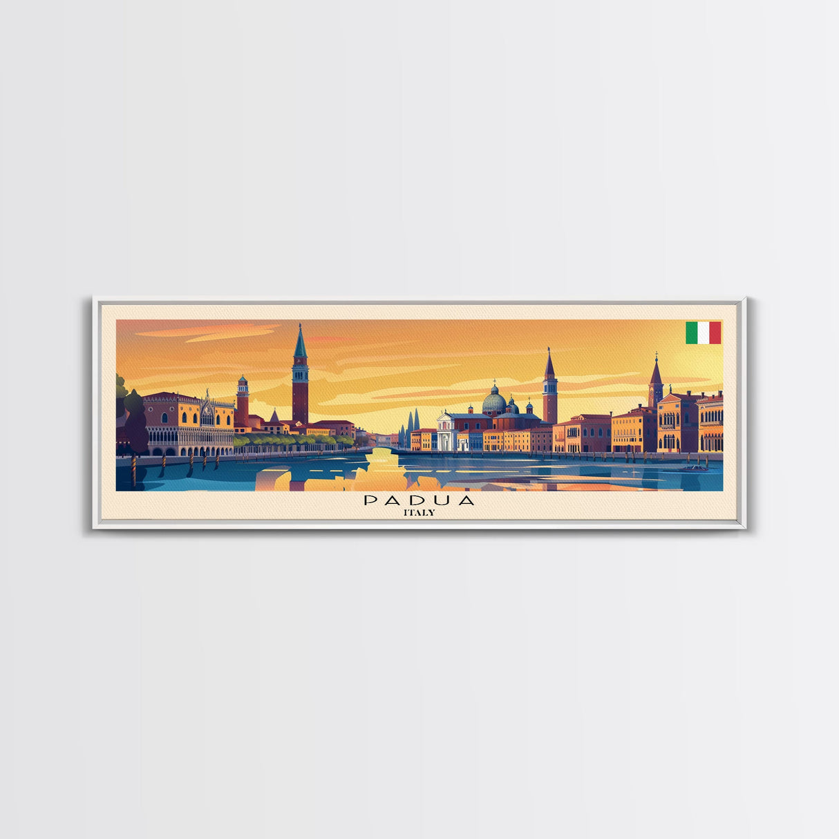 Padua Italy Wall Art, Panoramic Travel Poster, Panoramic Framed Canvas Print, City Wall Art, Wall Hanging Home Decor, Travel Art