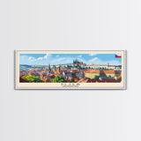 Plzen Czech Republic Wall Art, Panoramic Travel Poster, Panoramic Framed Canvas Print, City Wall Art, Wall Hanging Home Decor, Travel Art