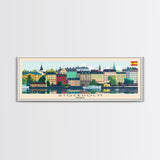 Stockholm Sweden Travel Art, City Art, Framed Canvas Print or Metal Wall Art, Europe Travel Poster, Panoramic Wall Art, Extra Wide Wall Art