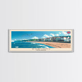 Worthing United Kingdom Wall Art, Panoramic Travel Poster, Panoramic Framed Canvas Print, City Wall Art, Wall Hanging Home Decor, Travel Art