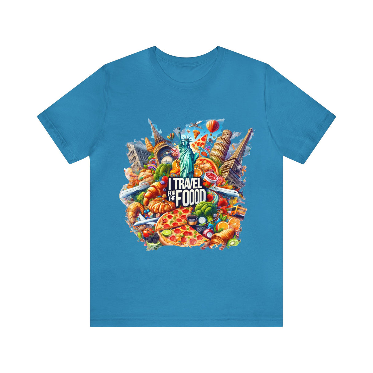 "I Travel for The Food" full color T-shirt