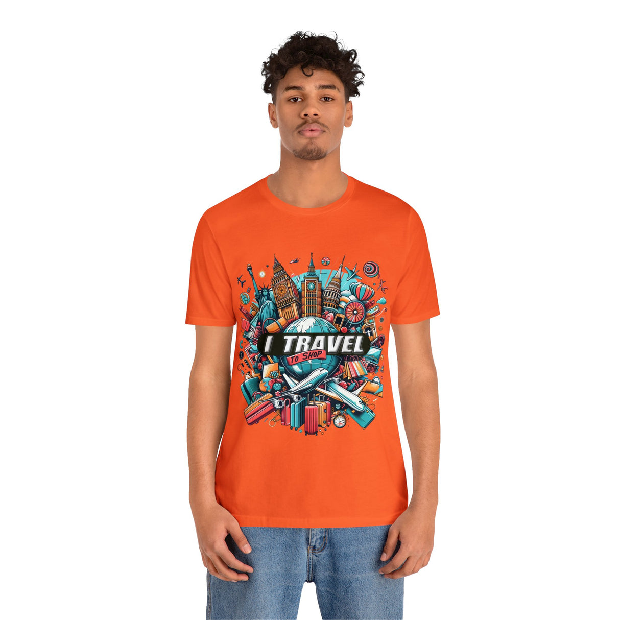 "I Travel To Shop" full color T-shirt