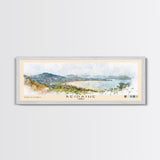 Beidaihe, China Watercolor Beach Print, Vacation Gift, China Wall Art, Framed Canvas Print, Framed Beach Painting