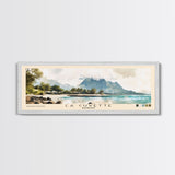 La Cuvette, Mauritius Watercolor Beach Print, Vacation Gift, Mauritius Wall Art, Framed Canvas Print, Framed Beach Painting