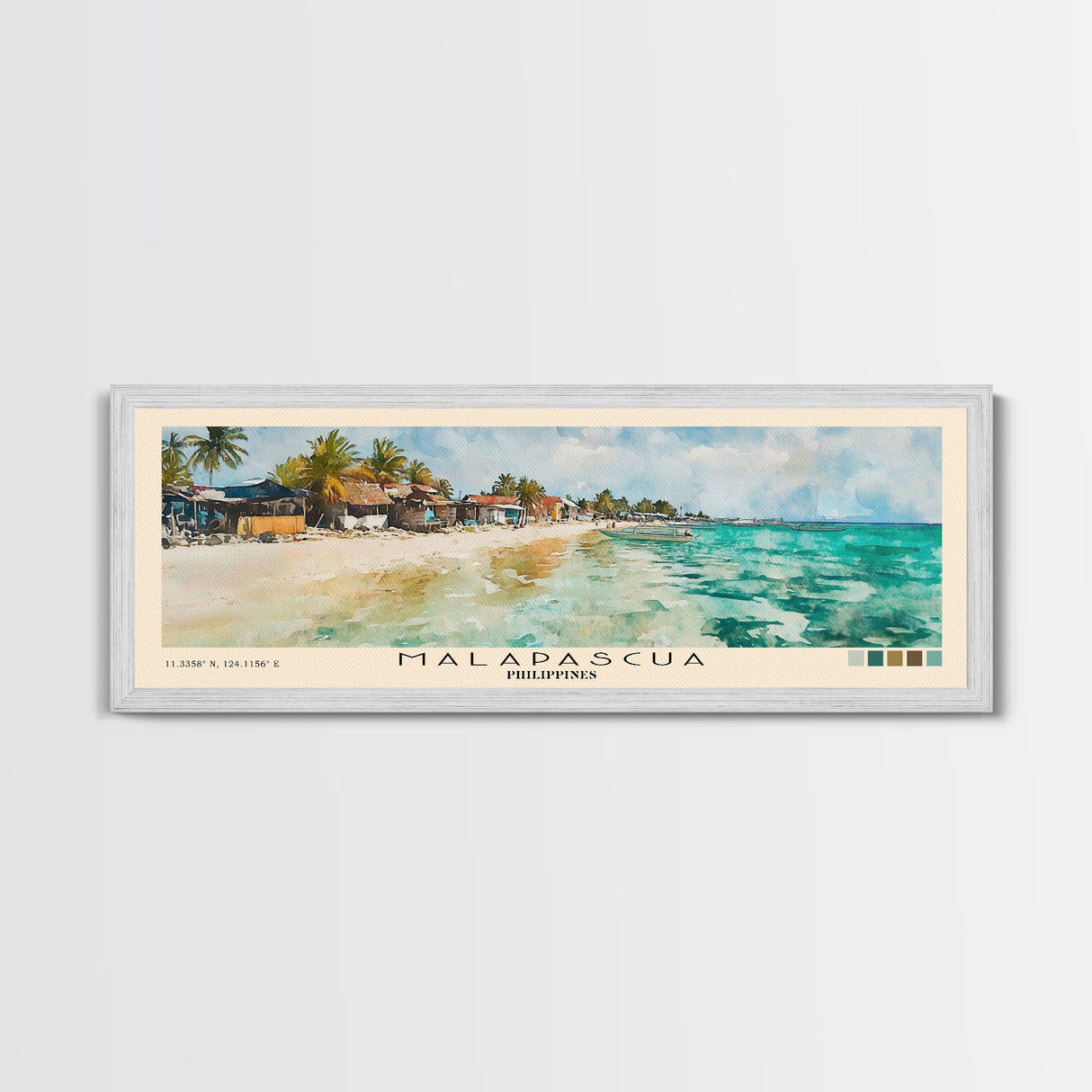 Malapascua, Philippines Watercolor Beach Print, Vacation Gift, Philippines Wall Art, Beach Painting, Beach Decor, Beach Painting