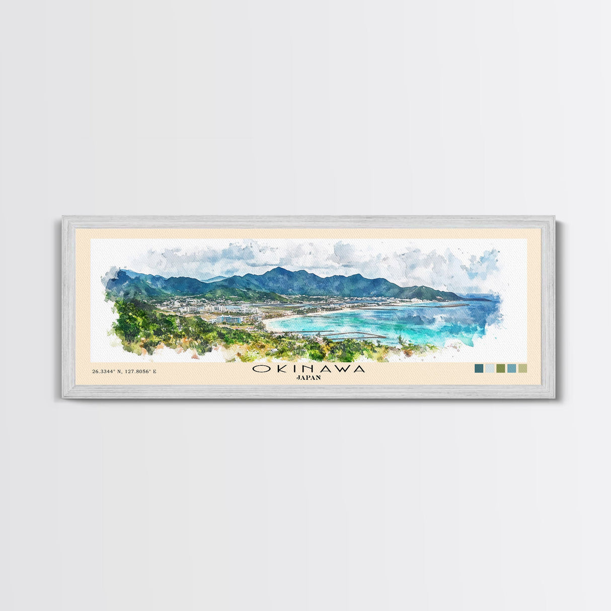 Okinawa, Japan Watercolor Beach Print, Vacation Gift, Japan Wall Art, Beach Painting, Beach Decor, Beach Painting