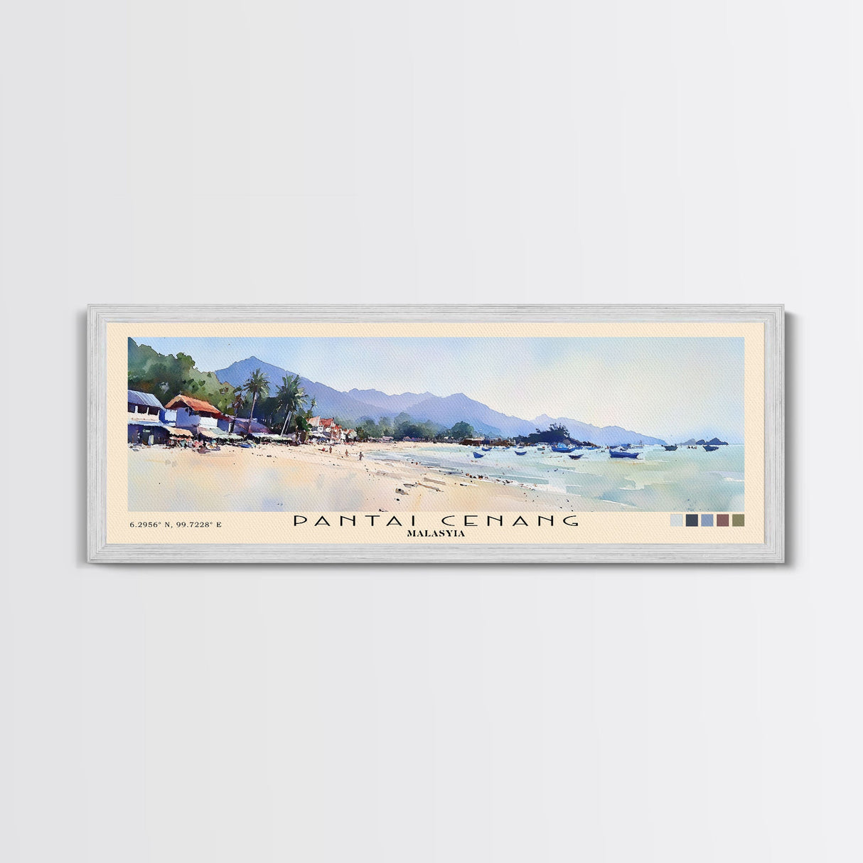 Pantai Cenang, Malasyia Watercolor Beach Print, Vacation Gift, Malasyia Wall Art, Beach Painting, Beach Decor, Beach Painting