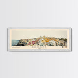 Procida, Italy Watercolor Beach Print, Vacation Gift, Italy Wall Art, Framed Canvas Print, Framed Beach Painting