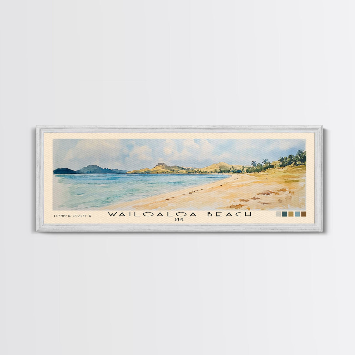 Wailoaloa Beach, Fiji Watercolor Beach Print, Vacation Gift, Fiji Wall Art, Beach Painting, Beach Decor, Beach Painting