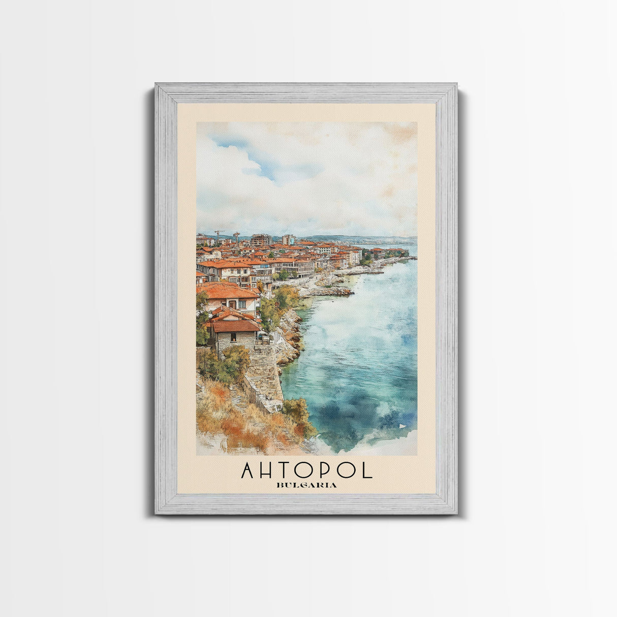 Ahtopol, Bulgaria Watercolor Beach Print, Vacation Gift, Bulgaria Wall Art, Beach Painting, Beach Decor, Beach Painting