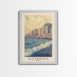 Alexandria, Egypt Watercolor Beach Print, Vacation Gift, Egypt Wall Art, Beach Painting, Beach Decor, Beach Painting